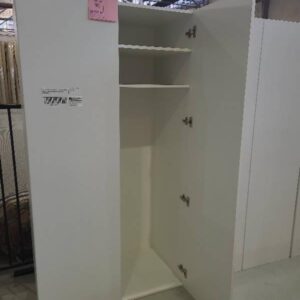 SECOND HAND FURNITURE - WHITE RUMPUS ROOM STORAGE CABINETS WITH DOORS SOLD AS IS