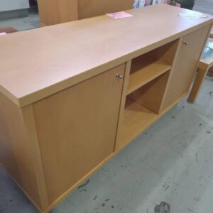 SECOND HAND FURNITURE - BLONDE LAMINATE TV UNIT SOLD AS IS
