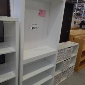 SECOND HAND FURNITURE - WHITE BOOKSHELF SOLD AS IS