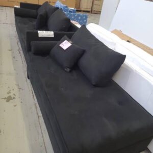 SECOND HAND FURNITURE - BLACK SECTIONAL COUCH SOLD AS IS