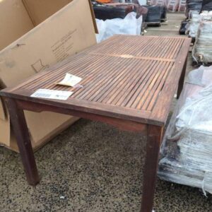SECOND HAND OUTDOOR TIMBER TABLE SOLD AS IS