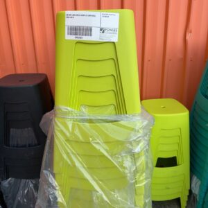 EX HIRE LIME GREEN ACRYLIC LOW STOOL SOLD AS IS