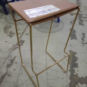 EX HIRE TAN BAR STOOL METAL FRAME SOLD AS IS