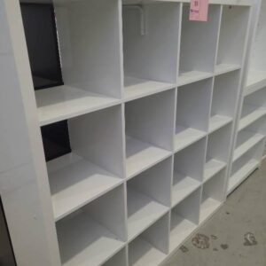 SECOND HAND FURNITURE - WHITE CUBE BOOKSHELF SOLD AS IS