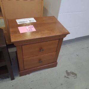 SECOND HAND FURNITURE - TIMBER BEDSIDE SOLD AS IS