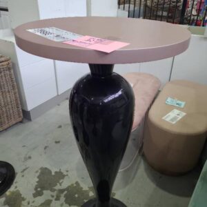EX HIRE EVENTS BAR TABLE BLACK & PINK SOLD AS IS
