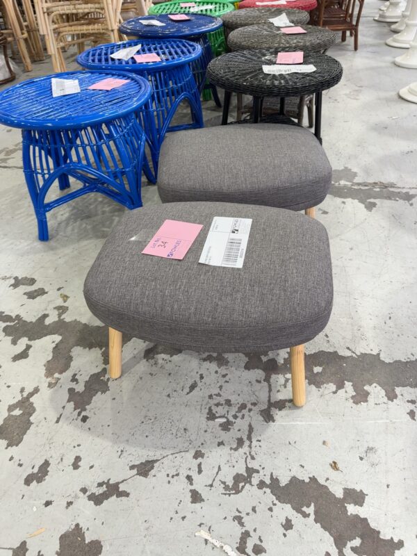 EX HIRE GREY FOOTSTOOL SOLD AS IS