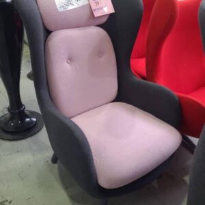 EX HIRE LARGE PINK & GREY FELT CHAIR SOLD AS IS