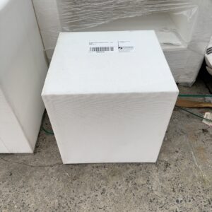 EX HIRE WHITE OUTDOOR CHAIR - SIDE TABLE SOLD AS IS