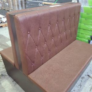 SAMPLE COMMERCIAL RESTAURANT SEATING BROWN PU DOUBLE BACK BENCH SEAT