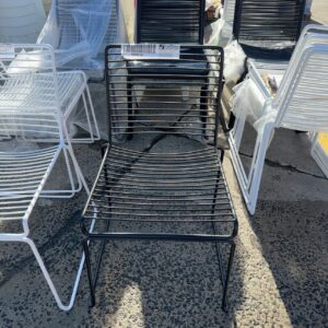 EX HIRE BLACK WIRE OUTDOOR CHAIR STACKABLE SOLD AS IS