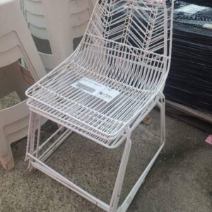 EX HIRE WHITE METAL OUTDOOR CHAIR SOLD AS IS