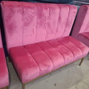 EX HIRE HOT PINK VELVET BENCH SEAT SOLD AS IS