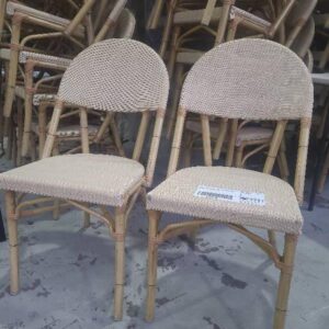 EX HIRE BEIGE FRENCH STYLE CAFE CHAIR STACKABLE SOLD AS IS