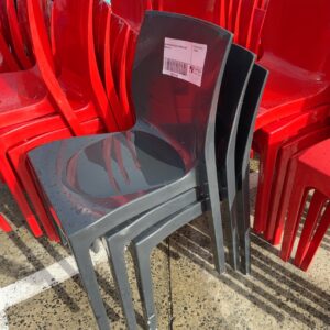 EX HIRE BLACK ACRYLIC DINING CHAIR SOLD AS IS