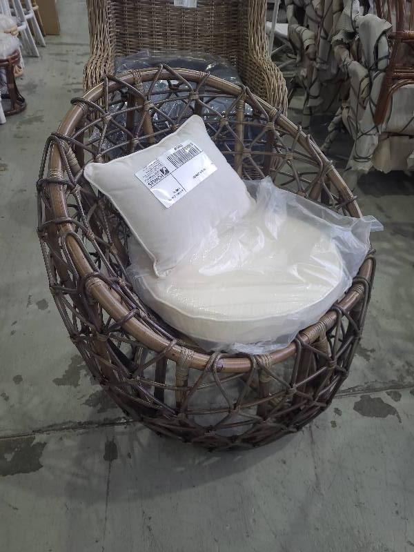 CANE EGG CHAIR WITH CUSHIONS Fowles Auction ＆ Sales