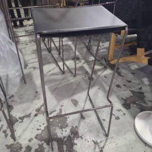 EX HIRE BROWN BAR STOOL WITH METAL FRAME SOLD AS IS