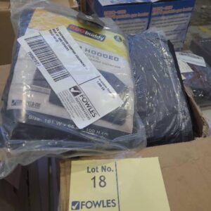 EX SHOWROOM CAMPING EQUIPMENT - BOX OF BBQ COVERS SOLD AS IS