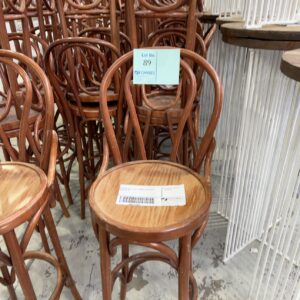 EX HIRE CAFE STYLE TIMBER BAR STOOL SOLD AS IS