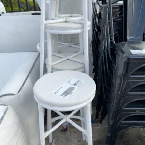 EX HIRE WHITE CAFE STOOL SOLD AS IS