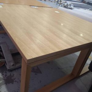 EX DISPLAY HOME OAK TIMBER DINING TABLE 2100MMX1000MM SOLD AS IS