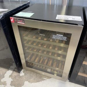 EX DISPLAY VINTEC 50 BOTTLE WINE STORAGE CABINET VWS050SSB. THIS MODEL ENABLES OPTIMAL WINE MATURATION AND CAN BE USED FOR LONG TERM STORAGE SINGLE ZONE ANTI UV GLASS RRP$2699 12 MONTH WARRANTY