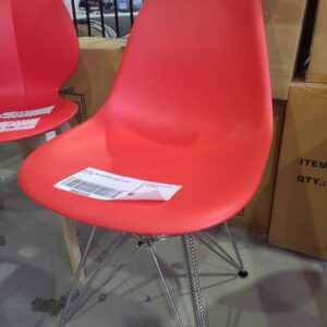 NEW RED AND CHROME DINING CHAIR 130-DPP