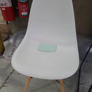 EX PROPERTY STYLING WHITE CHAIR WITH TIMBER LEGS SOLD AS IS