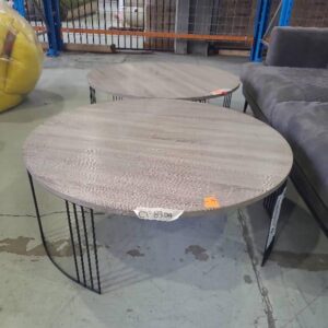 EX STAGING GREY TIMBER LOOK LAMINATE WITH WIRE FRAME SOLD AS IS