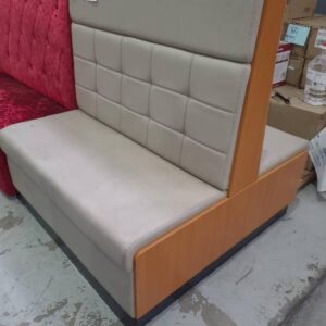 COMMERCIAL CATERING SEATING - BROWN PU DOUBLE BACK BOOTH SOLD AS IS