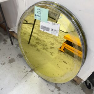 EX HIRE GOLD ROUND GLASS TABLE TOP SOLD AS IS