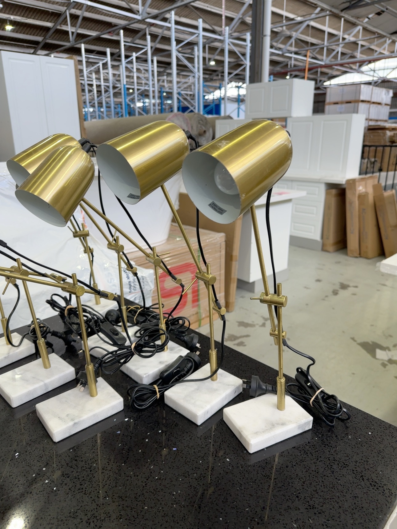 EX STAGING FURNITURE BRASS & MARBLE LAMP, SOLD AS IS Fowles Auction