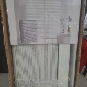 NEW WHITE VENTIAN BLIND 1500MM X 2100MM PVC WITH FAUX WOOD FINISH CAN USE IN BATHROOMS & KITCHENS