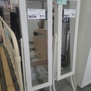 SECOND HAND, WHITE FLOOR JEWELLERY CABINET, SOLD AS IS