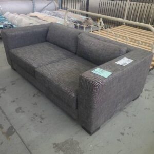 EX HIRE - GREY 2 SEATER COUCH SOLD AS IS