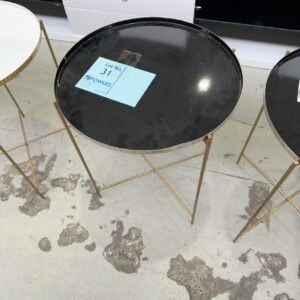 EX HIRE BLACK & GOLD SIDE TABLE