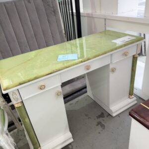 NEW WHITE DRESSING TABLE WITH GREEN MARBLE STONE TOP
