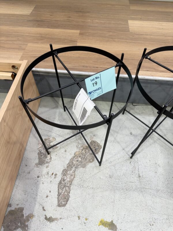 EX STAGING FURITURE - METAL SIDE TABLE FRAMES, NO TOPS, SOLD AS IS