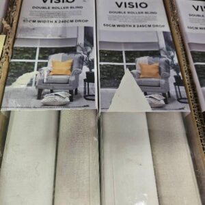 NEW VISIO STONE DOUBLE ROLLER BLIND 900MM X 2400MM 100% BLOCKOUT