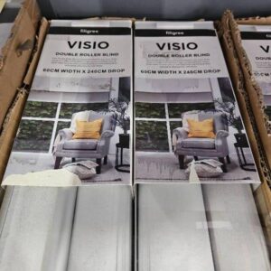 NEW VISIO SILVER DOUBLE ROLLER BLIND 2100MM X 2400MM 100% BLOCKOUT