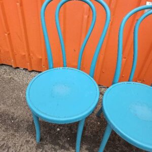 EX HIRE BLUE FRENCH CAFE CHAIR SOLD AS IS