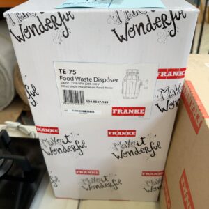 NEW FRANKE TE-75 WASTE DISPOSER 3/4HP WITH AIR SWITCH, WITH 12 MONTH WARRANTY CURRENT RETAIL $599