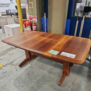 SECONDHAND SOLID JARRAH EXPANDING DINING TABLE, SOLD AS IS **VERY HEAVY**