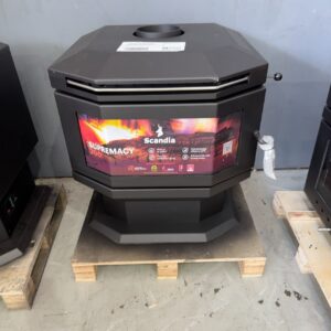 SCANDIA SUPREMACY 200 WOOD FIRED HEATER,HEATS UP TO 200M2, BAY WINDOW DESIGN, SCSP200-22-0168 **CARTON DAMAGED STOCK, MARKS OR DENTS, SOLD AS IS**