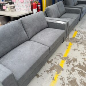 EX DISPLAY BRAVO 3 SEATER AND 2 SEATER COUCH IN CHARCOAL, SOLD AS IS