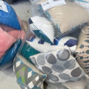 EX HIRE, BAG OF ASSORTED DESIGNER CUSHIONS, SOLD AS IS