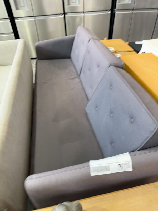 EX HIRE, DARK GREY 3 SEATER COUCH, SOLD AS IS