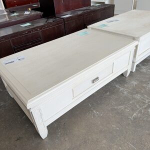 NEW LARGE WHITE COFFEE TABLE, SOLD AS IS