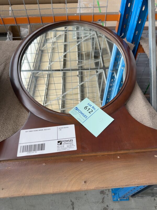 NEW TIMBER FRAMED MIRROR, SOLD AS IS