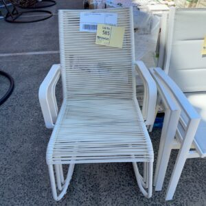 EX DISPLAY WHITE WIRE OUTDOOR CHAIR, SOLD AS IS